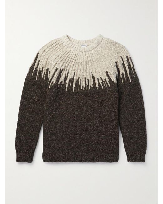 Bottega Veneta Black Jacquard-knit Wool Sweater for men