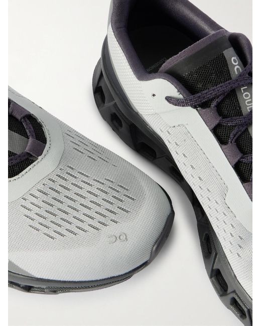 On Shoes Gray Cloudmster Rubber-Trimmed Mesh Running Sneakers for men
