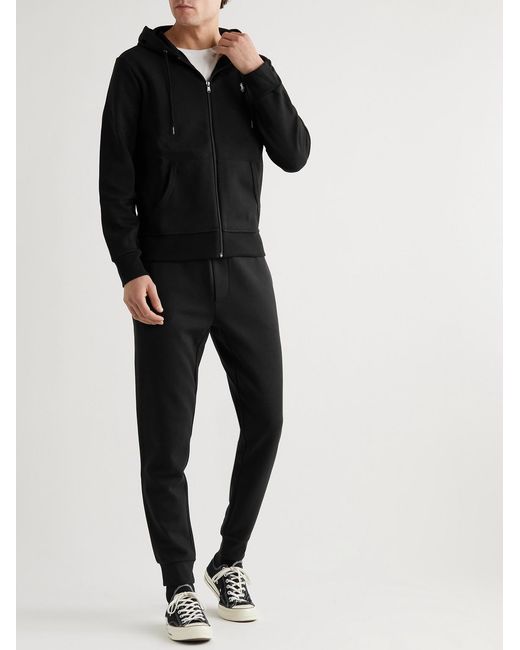 Polo Ralph Lauren Black Jersey Zip-Up Hoodie for men