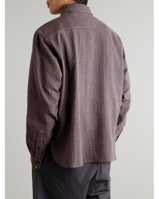 Kardo Purple Luis Checked Cotton Shirt for men