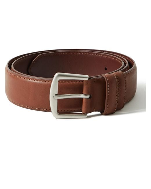 Loro Piana Alsavel 3cm Leather Belt in Brown for Men | Lyst