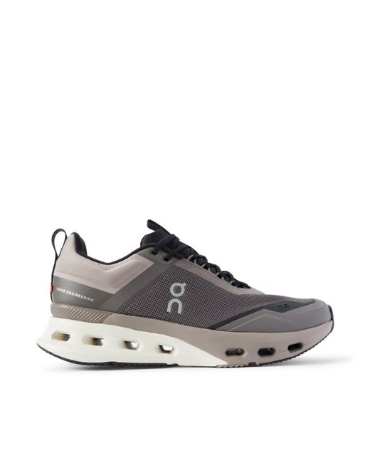 On Shoes Gray Cloudnova X Rubber-Trimmed Mesh Running Sneakers for men