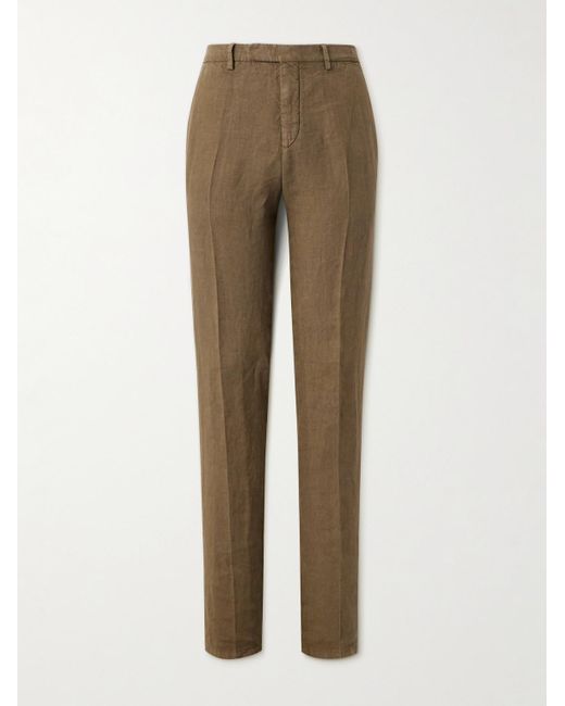 Boglioli Natural Straight-leg Linen Trousers for men