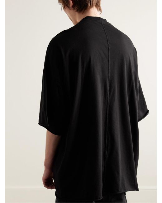 Rick Owens Tommy T-Shirt aus Baumwoll-Jersey in Stückfärbung in Black für Herren