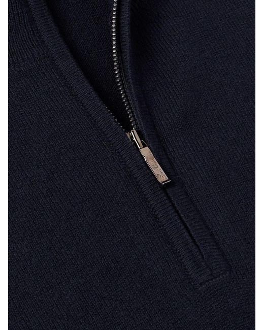 Loro Piana Blue Slim-Fit Baby Cashmere Half-Zip Sweater for men