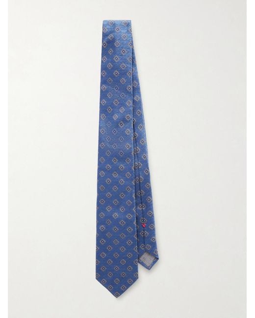 Brunello Cucinelli Blue 8Cm Silk-Jacquard Tie for men
