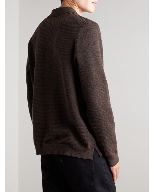 NN07 Brown Paul 60019 Ribbed Organic Cotton Polo Shirt for men