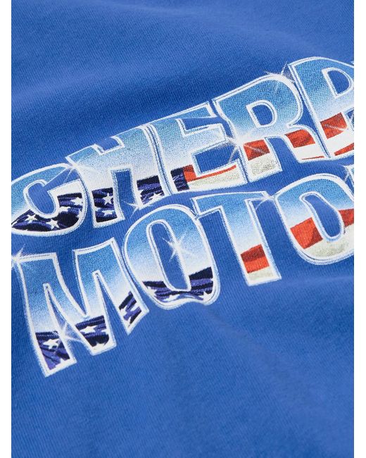 CHERRY LA Blue Logo-print Cotton-jersey T-shirt for men