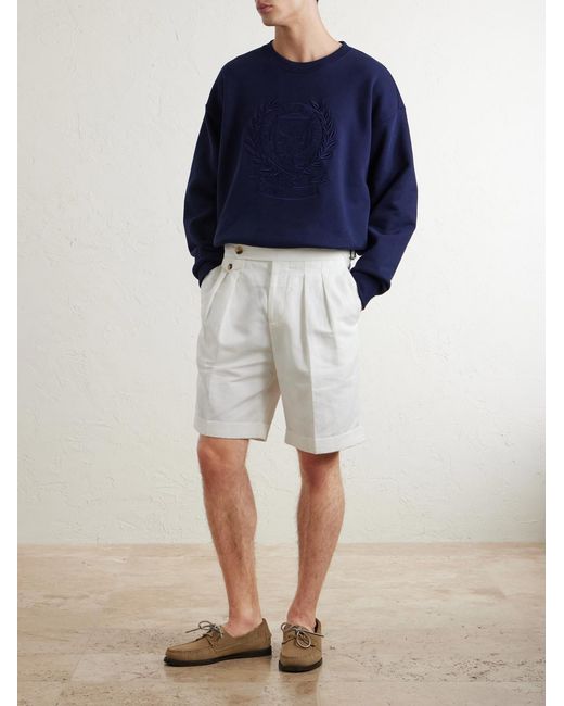 Polo Ralph Lauren Blue Wimbledon Logo-Embroidered Cotton Sweatshirt for men
