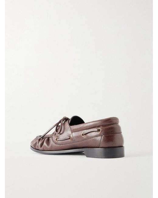 Saint Laurent Brown Le Loafer Monogram Logo-appliquéd Leather Loafers for men