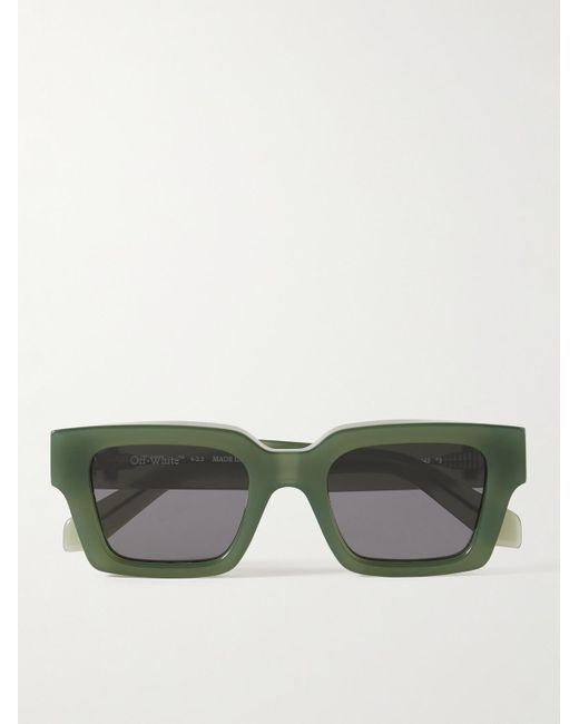 Off-White c/o Virgil Abloh Virgil Sonnenbrille mit eckigem Rahmen aus Azetat in Green für Herren