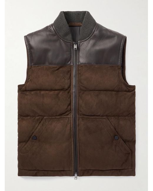 Piumino Smanicato di Brioni in Brown da Uomo