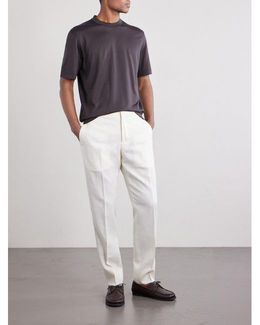 Zegna Purple Cotton And Silk-blend T-shirt for men