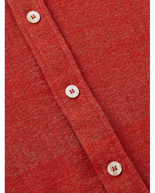 The Elder Statesman Red Cashmere-jacquard Overshirt for men
