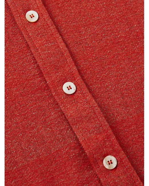The Elder Statesman Red Cashmere-jacquard Overshirt for men