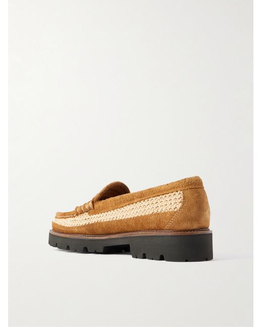 G.H.BASS Corridor Larson Weejuns Loafers aus Raffiabast und Veloursleder in Brown für Herren