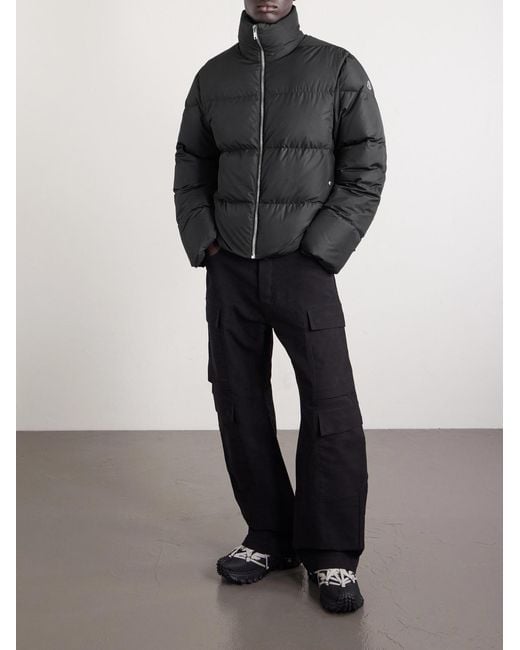 Rick Owens Black Moncler Quilted Shell Down Jacket for men
