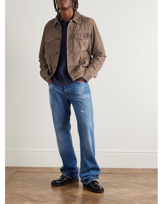 Rag & Bone Brown Suede Trucker Jacket for men