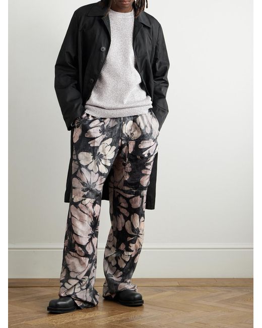 Dries Van Noten Gray Oversized Metallic Knitted Sweater for men