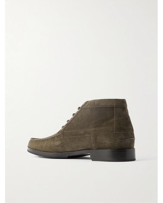 Manolo Blahnik Brown Crosta Rhinebeck Suede Lace-Up Boots for men