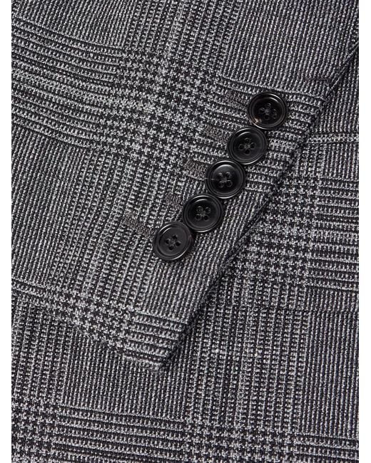 Tom Ford Gray Shelton Slim-Fit Prince Of Wales Checked Wool And Silk-Blend Suit Jacket for men