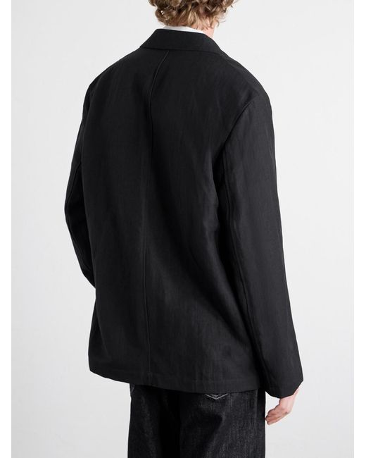Studio Nicholson Black Denison Linen And Wool-Blend Suit Jacket for men
