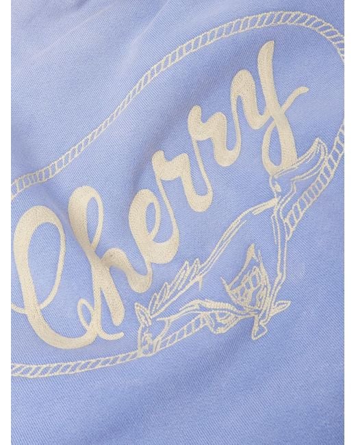 CHERRY LA Horsepower Hoodie aus Baumwoll-Jersey mit Logostickerei in Stückfärbung in Blue für Herren