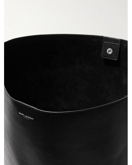 Saint Laurent Black Bold Leather Tote Bag for men