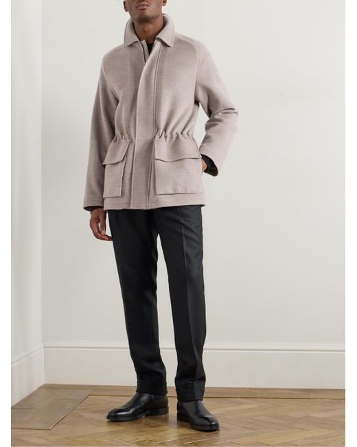 Saman Amel Natural Brushed-Wool Jacket for men
