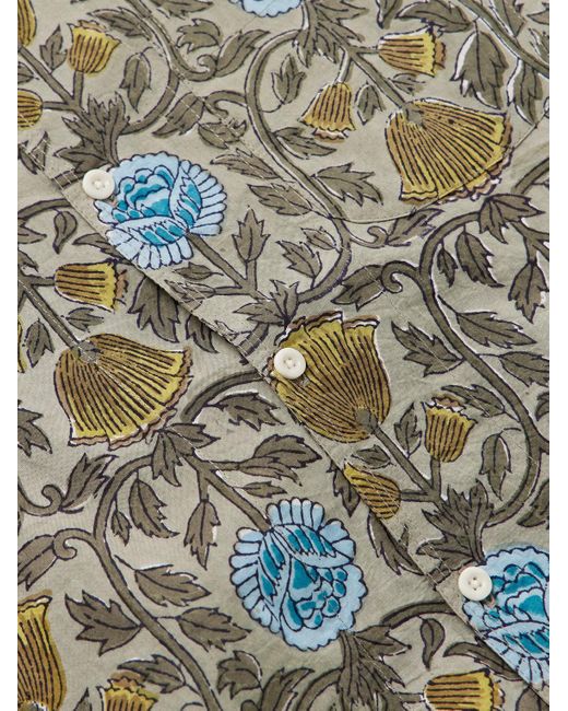 Kardo Chintan Hemd aus Baumwolle mit Blumenprint in Gray für Herren