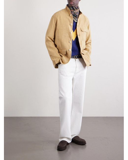 Drake's Natural Linen-Canvas Jacket for men