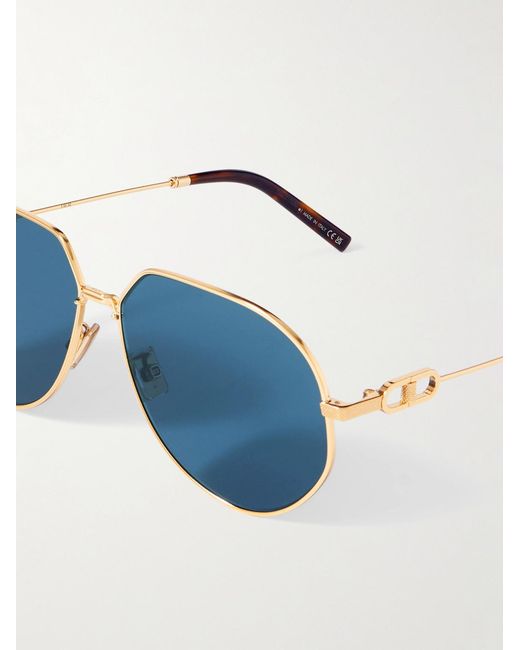 Dior Blue Cd Link A1U Round-Frame-Tone Sunglasses for men