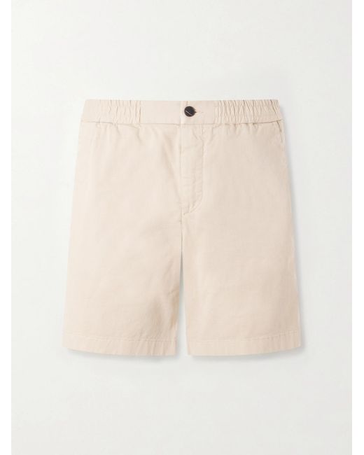 Mr P. Natural Straight-leg Garment-dyed Organic Cotton-blend Twill Shorts for men