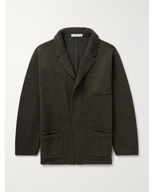 Inis Meáin Black Unstructured Merino Wool And Cashmere-blend Cardigan for men