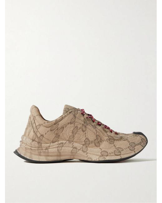 Gucci Natural Logo-print Leather Sneakers for men
