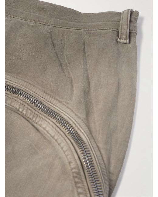 Rick Owens Natural Bolan Banana Slim-fit Straight-leg Zip-detailed Waxed Jeans for men