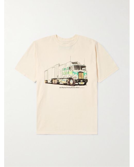 One Of These Days Lost Highway Trucking T-Shirt aus Baumwoll-Jersey mit Print in Natural für Herren