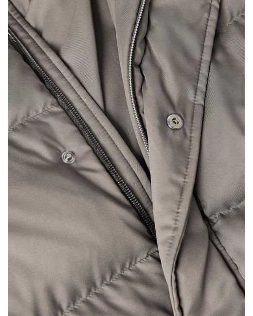 Herno Gray Quilted Twill Hooded Down Jacket for men