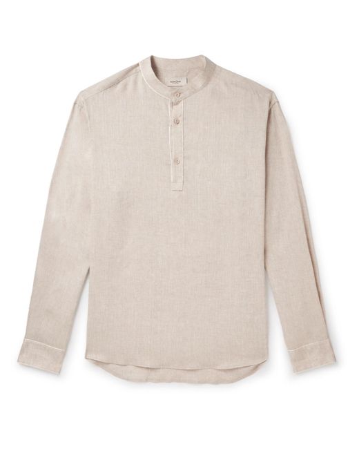 Agnona White Grandad-collar Linen Shirt for men