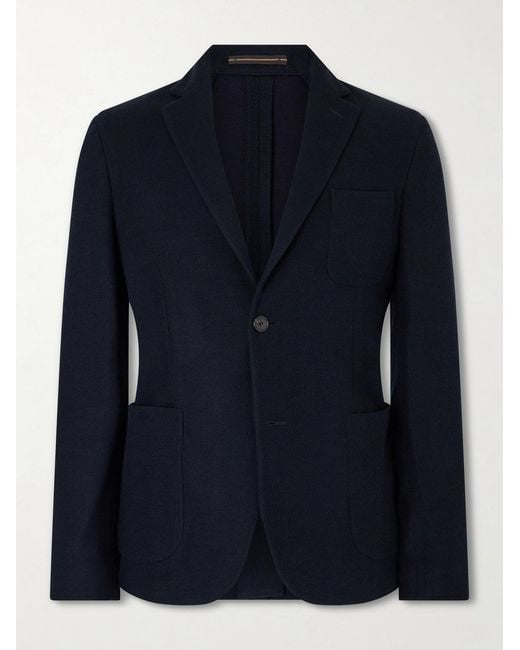 Slowear Blue Wool-Blend Jersey Blazer for men