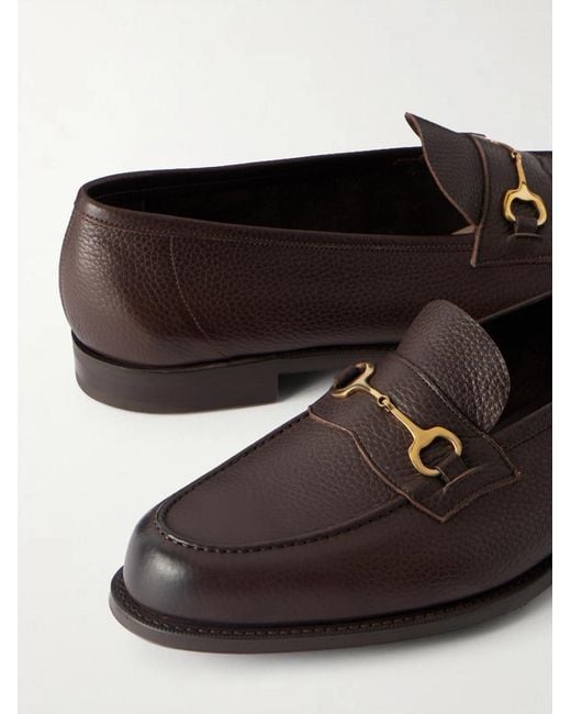 Edward Green White Putney Horsebit-Embellished Full-Grain Leather Loafers for men
