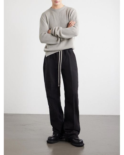 Rick Owens Gray Fisherman Virgin Wool Sweater for men