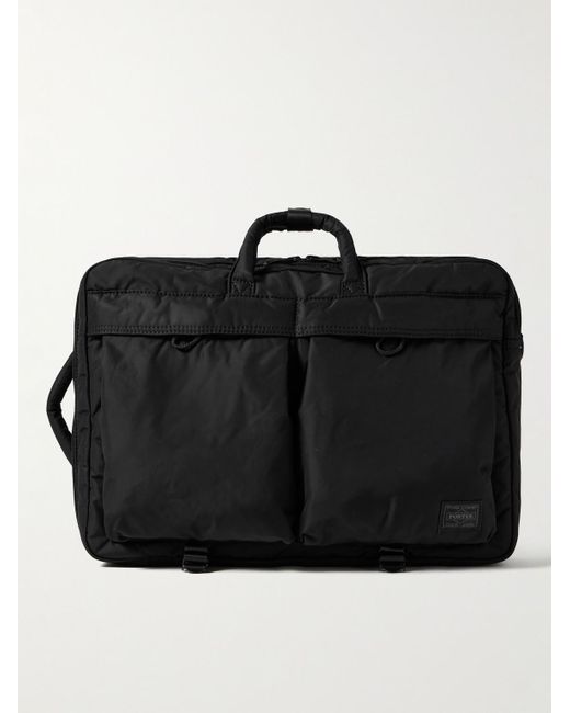 Porter-Yoshida and Co Black Senses 2way Convertible Nylon Briefcase for men