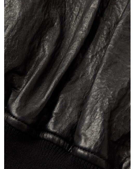 Isabel Marant Black Codaho Crinkled-Leather Bomber Jacket for men