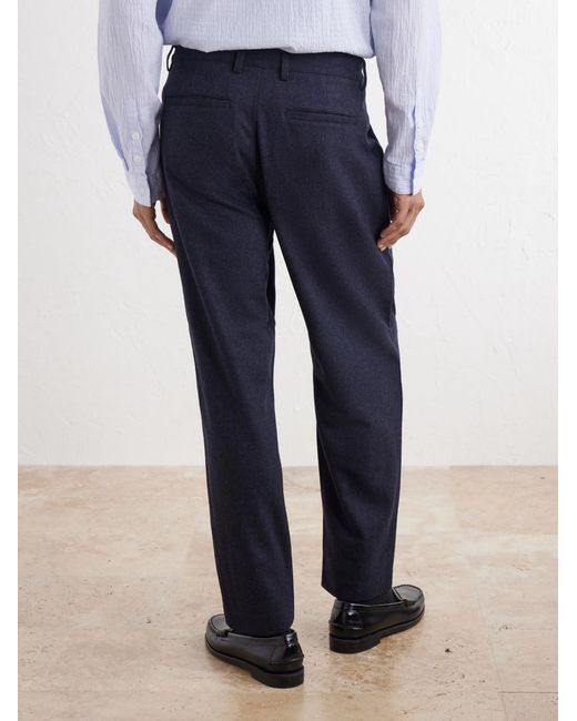Folk Blue Assembly Straight-Leg Mélange Wool-Blend Suit Trousers for men