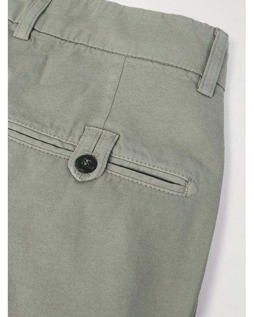 Eleventy Schmal zulaufende Hose aus Twill aus einer Stretch-Baumwoll-Lyocell-Mischung mit Falten in Gray für Herren