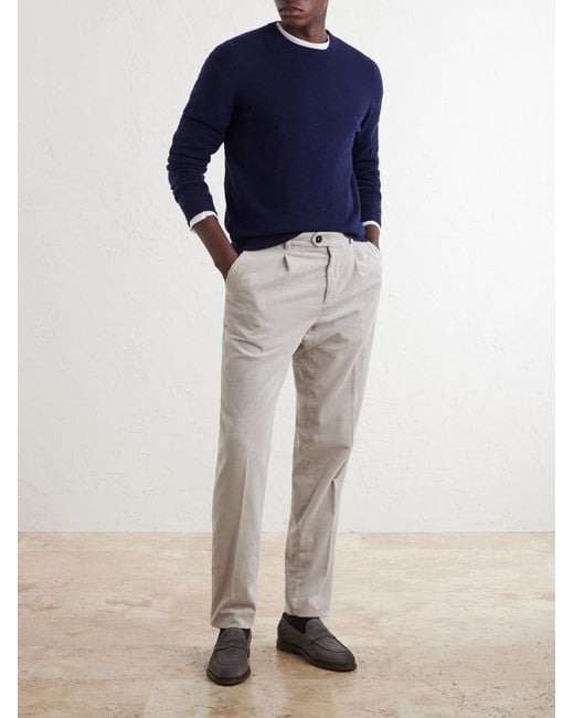 Fedeli Blue Argentina Baby Cashmere Sweater for men