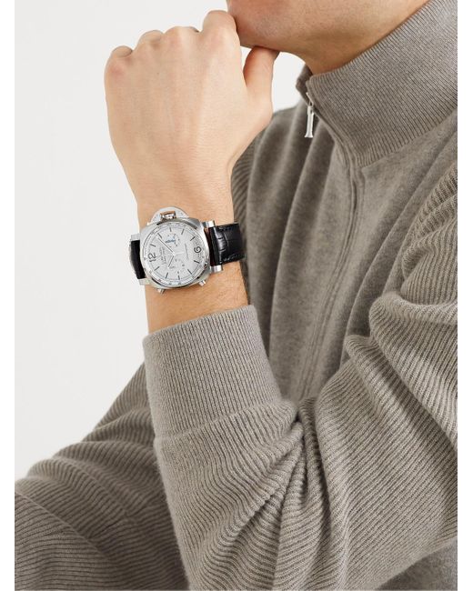 Panerai Black Luminor Chrono Automatic Flyback Chronograph 44Mm Stainless Steel And Alligator Watch, Ref. No. Pam1218 for men