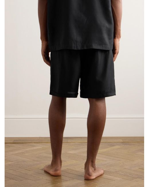 CDLP Black Straight-leg Lyocell Pyjama Shorts for men