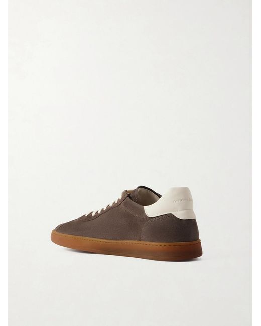 Officine Creative Brown Ginnasio 001 Leather-trimmed Suede Sneakers for men